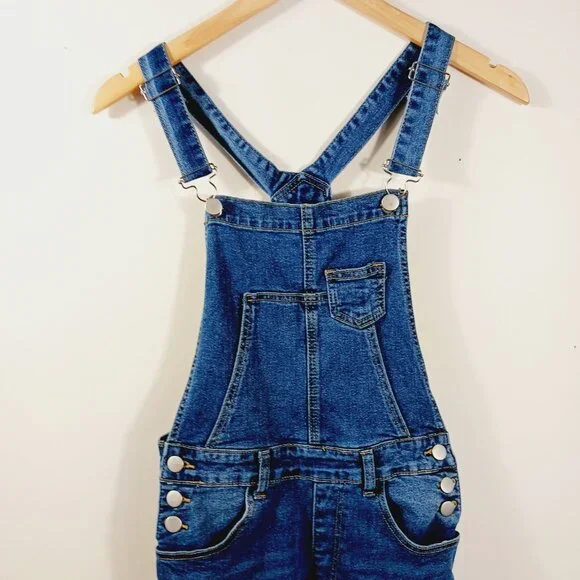 SHEIN, Denim Overalls, Size Medium, Slightly Distressed, Crop - Ankle - Picture 5 of 15